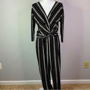 Express black and white jumpsuit.